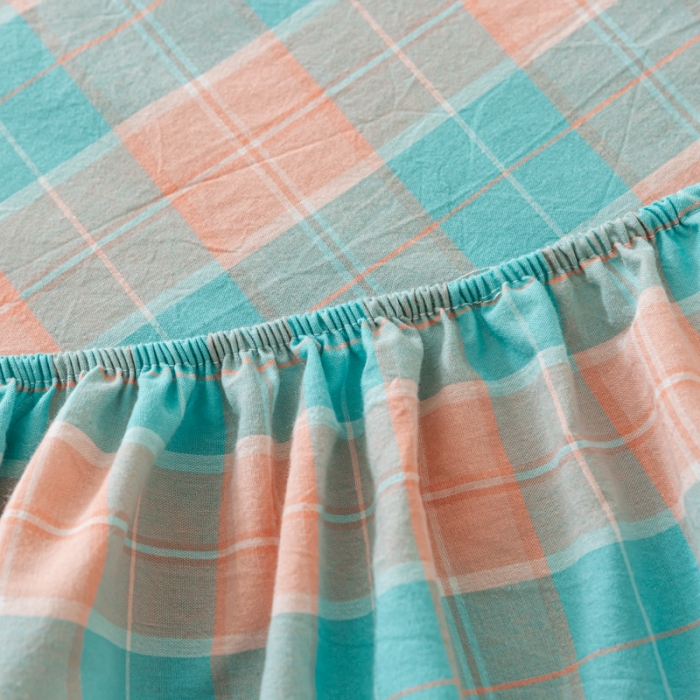 91家纺网 家纺一手货源 找家纺 ab家纺 2021新款全棉水洗棉单品床笠 宁夏蓝