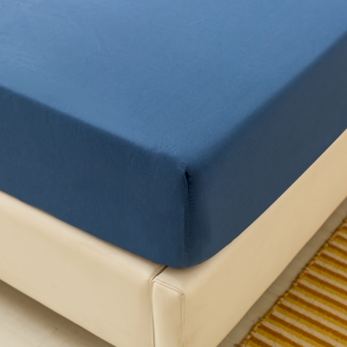 91家纺网 家纺一手货源 找家纺 ab家纺 2021新款全棉水洗棉单品床笠 牛仔蓝