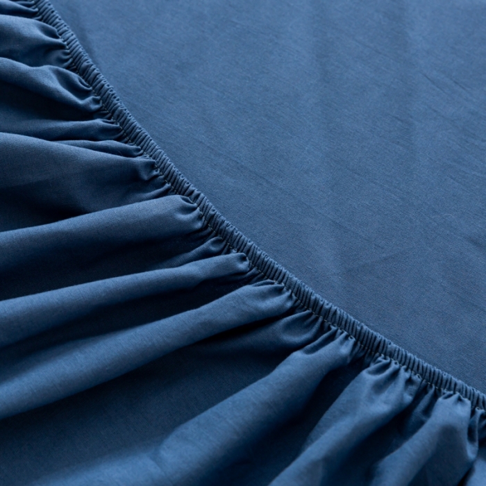 91家纺网 家纺一手货源 找家纺 ab家纺 2021新款全棉水洗棉单品床笠 牛仔蓝