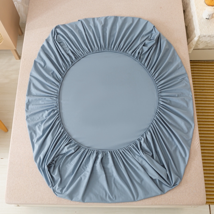 91家纺网 家纺一手货源 找家纺 ab家纺 2021新款全棉水洗棉单品床笠 浅蓝