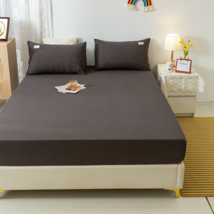 91家纺网 家纺一手货源 找家纺 ab家纺 2021新款全棉水洗棉单品床笠 绅士灰