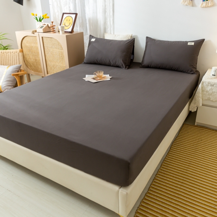 91家纺网 家纺一手货源 找家纺 ab家纺 2021新款全棉水洗棉单品床笠 绅士灰