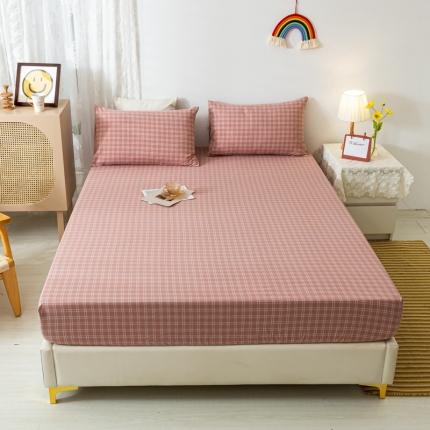 ab家纺 2021新款全棉水洗棉单品床笠 小布丁豆沙