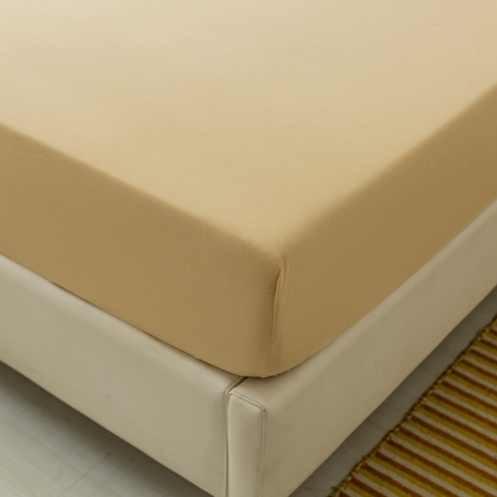 91家纺网 家纺一手货源 找家纺 ab家纺 2021新款全棉水洗棉单品床笠 杏黄