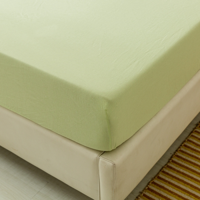 91家纺网 家纺一手货源 找家纺 ab家纺 2021新款全棉水洗棉单品床笠 荧光绿