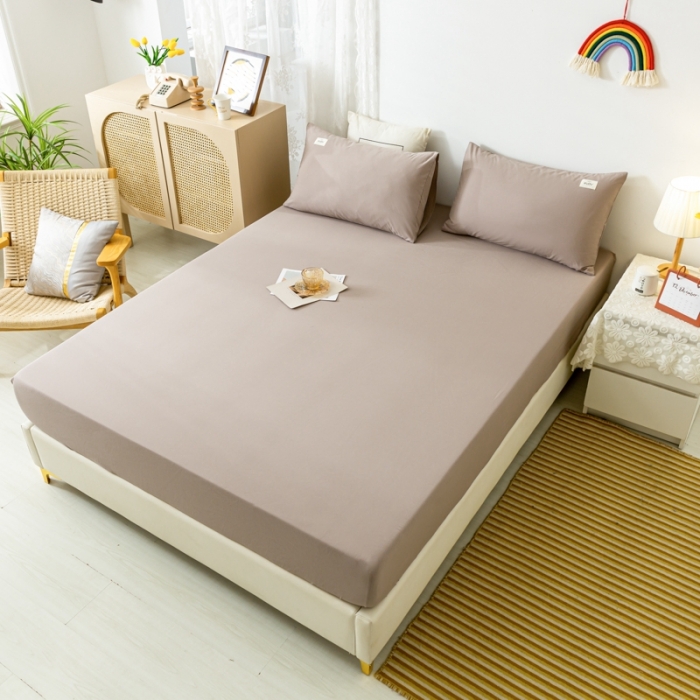 91家纺网 家纺一手货源 找家纺 ab家纺 2021新款全棉水洗棉单品床笠 紫灰