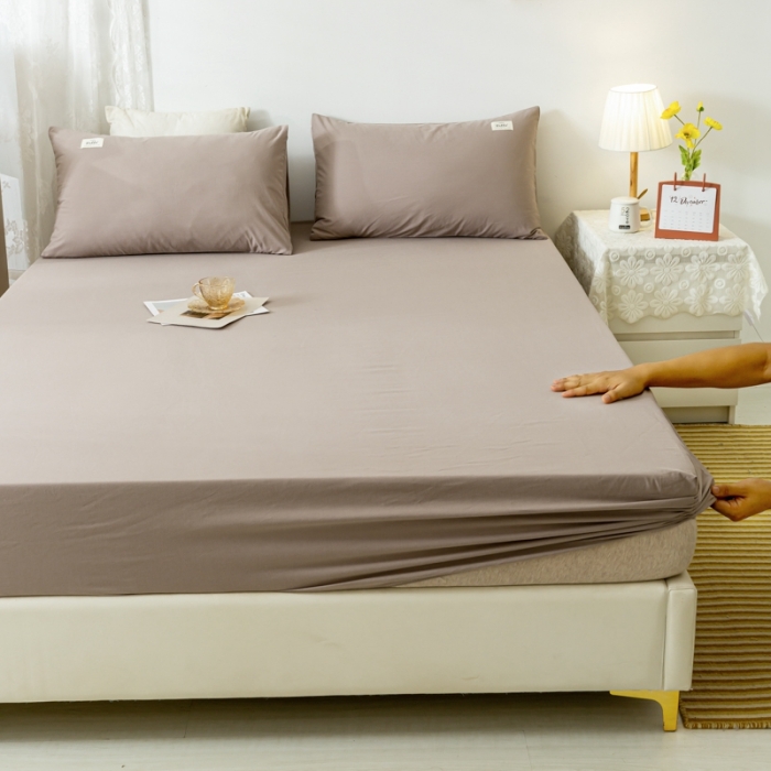 91家纺网 家纺一手货源 找家纺 ab家纺 2021新款全棉水洗棉单品床笠 紫灰