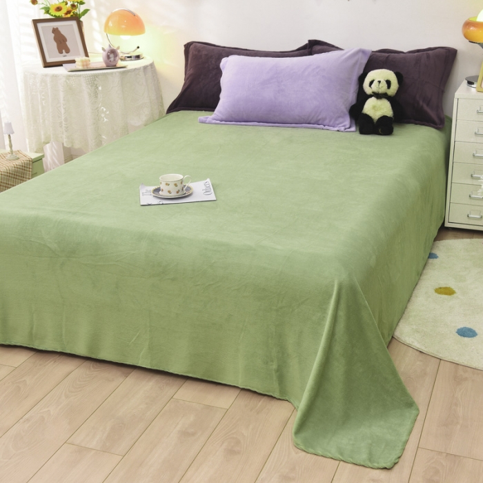 91家纺网 家纺一手货源 找家纺 优彩 2021新款高克重纯色混搭牛奶绒四件套 葡萄紫