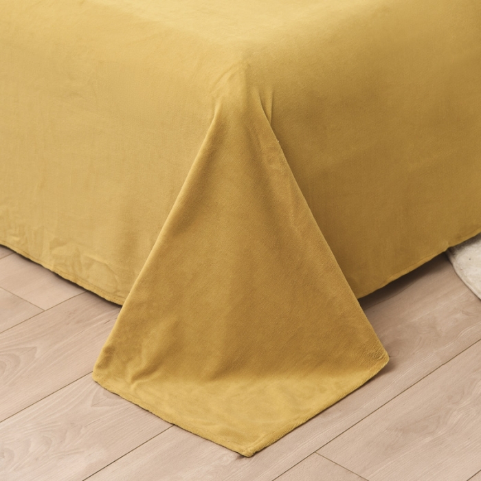 91家纺网 家纺一手货源 找家纺 优彩 2021新款高克重纯色混搭牛奶绒四件套 雾霾蓝