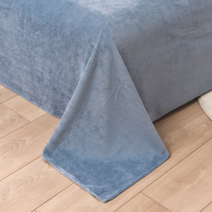 91家纺网 家纺一手货源 找家纺 优彩 2021新款高克重纯色混搭牛奶绒四件套 香芋紫