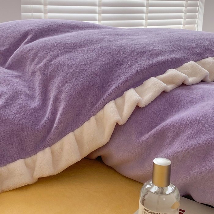 91家纺网 家纺一手货源 找家纺 安哆啦 2021新款牛奶绒230g糖果色单被套 糖果色-风信紫