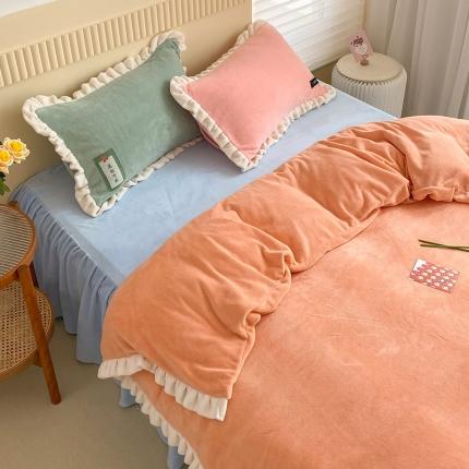 安哆啦 2021新款牛奶绒230g糖果色单被套 糖果色-美人蕉橙