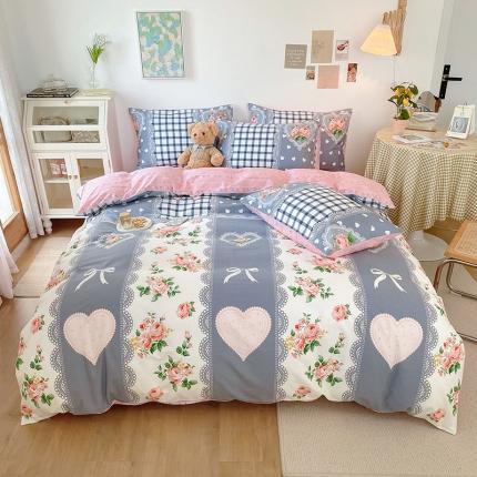 91家纺网 家纺一手货源 找家纺 田野 2021冬季新款加厚全棉磨毛四件套 安娜