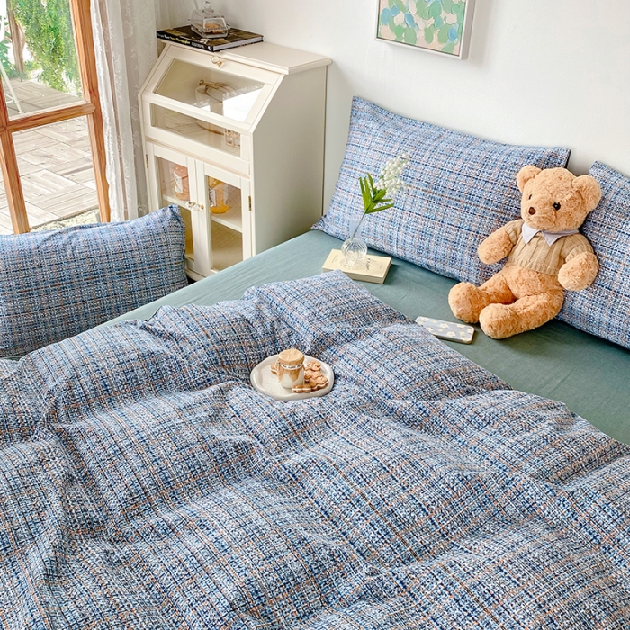 91家纺网 家纺一手货源 找家纺 田野 2021冬季新款加厚全棉磨毛四件套 爱唯