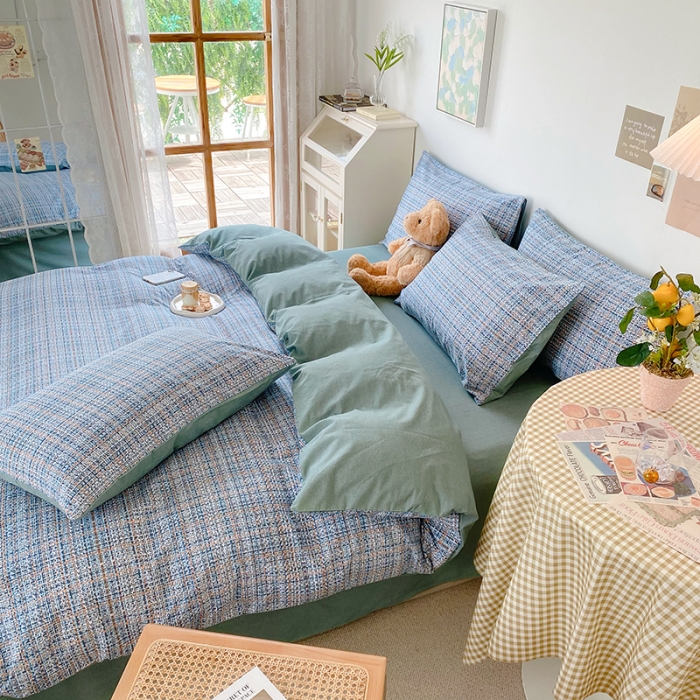 91家纺网 家纺一手货源 找家纺 田野 2021冬季新款加厚全棉磨毛四件套 爱唯