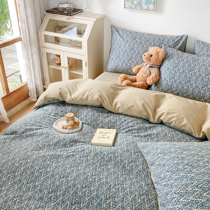 91家纺网 家纺一手货源 找家纺 田野 2021冬季新款加厚全棉磨毛四件套 安格斯