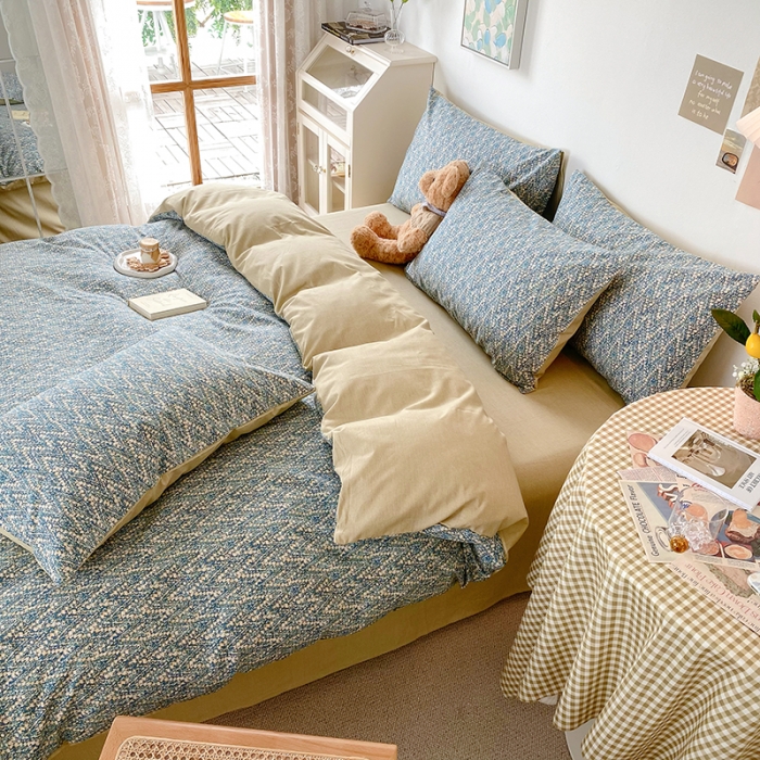 91家纺网 家纺一手货源 找家纺 田野 2021冬季新款加厚全棉磨毛四件套 安格斯