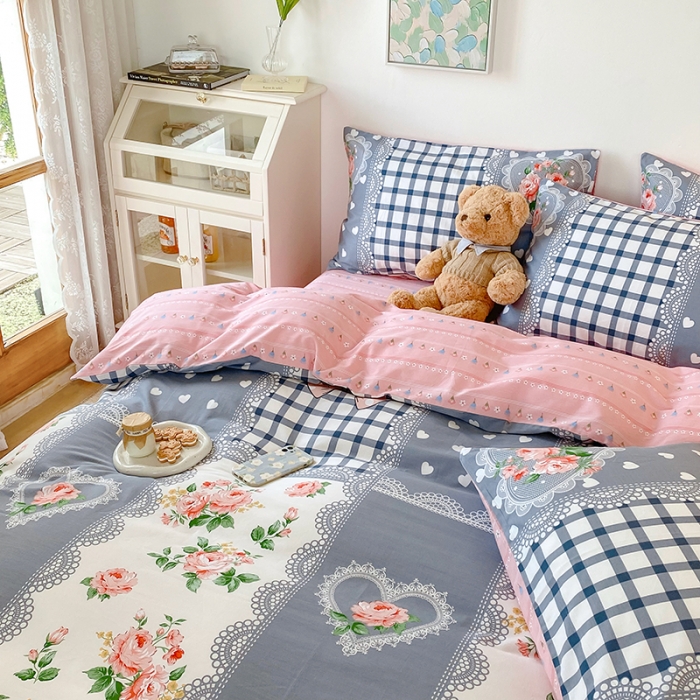 91家纺网 家纺一手货源 找家纺 田野 2021冬季新款加厚全棉磨毛四件套 安娜