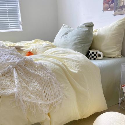 91家纺网 家纺一手货源 找家纺 （总）例外2021新款全棉磨毛小红书纯色系列四件套