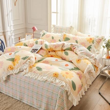 91家纺网 家纺一手货源 找家纺 （总）宜凡家纺 2021新款棉加绒印花床单四件套