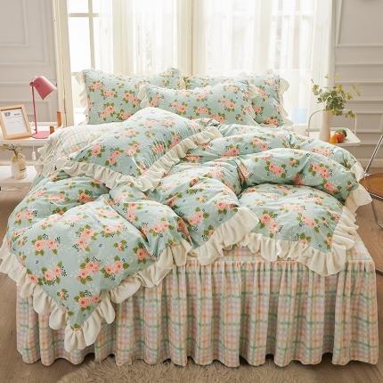 91家纺网 家纺一手货源 找家纺 （总）宜凡家纺 2021新款棉加绒印花床裙四件套