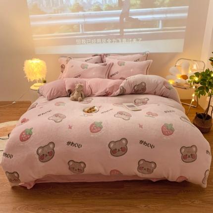 91家纺网 家纺一手货源 找家纺 （总）慕尚 2022新款5D雪花绒四件套