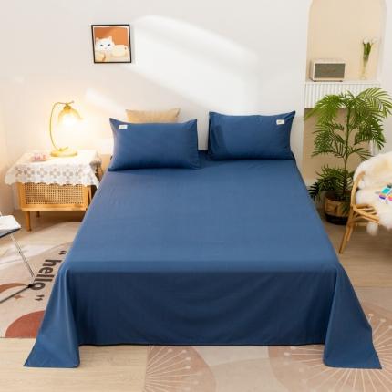 91家纺网 家纺一手货源 找家纺 ab家纺 2021新款全棉水洗棉单品床单 牛仔蓝