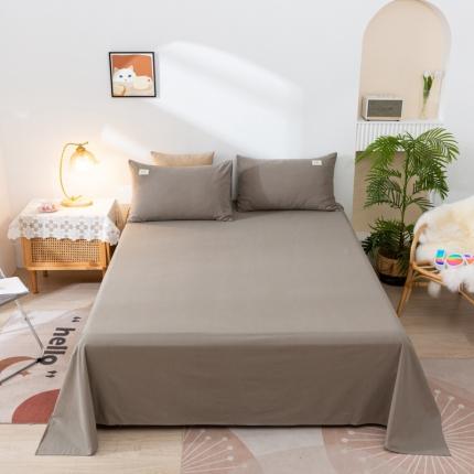 91家纺网 家纺一手货源 找家纺 ab家纺 2021新款全棉水洗棉单品床单 浅灰