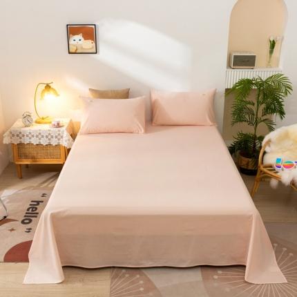 91家纺网 家纺一手货源 找家纺 ab家纺 2021新款全棉水洗棉单品床单 香芋粉