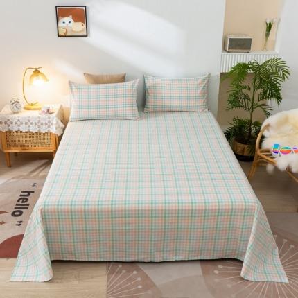 ab家纺 2021新款全棉水洗棉单品床单 冰淇淋绿