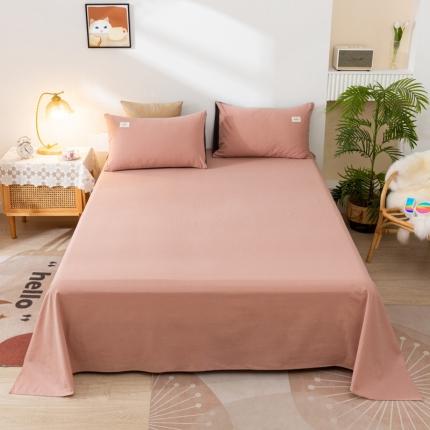ab家纺 2021新款全棉水洗棉单品床单 豆沙
