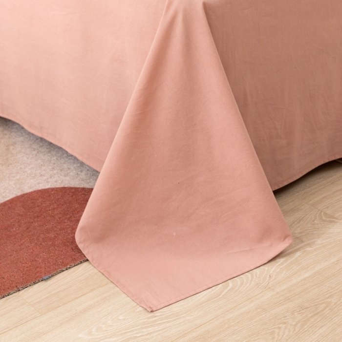 91家纺网 家纺一手货源 找家纺 ab家纺 2021新款全棉水洗棉单品床单 豆沙