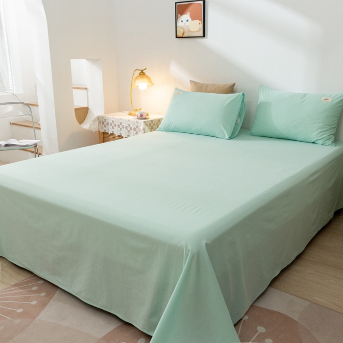 91家纺网 家纺一手货源 找家纺 ab家纺 2021新款全棉水洗棉单品床单 梵星蓝