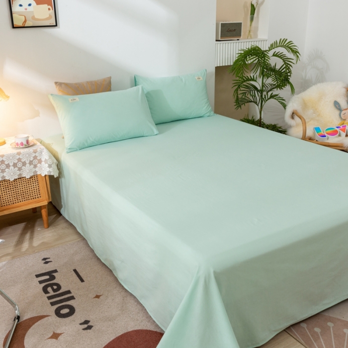 91家纺网 家纺一手货源 找家纺 ab家纺 2021新款全棉水洗棉单品床单 梵星蓝