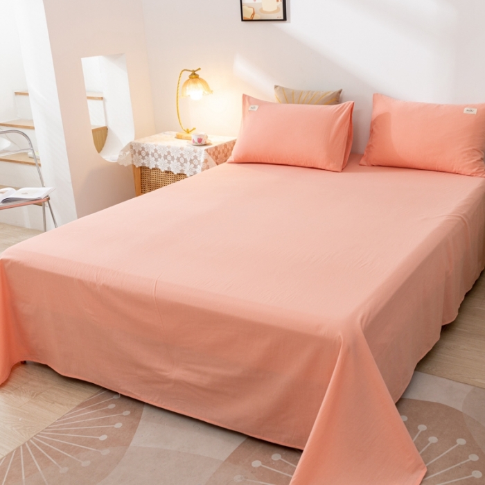 91家纺网 家纺一手货源 找家纺 ab家纺 2021新款全棉水洗棉单品床单 粉玉