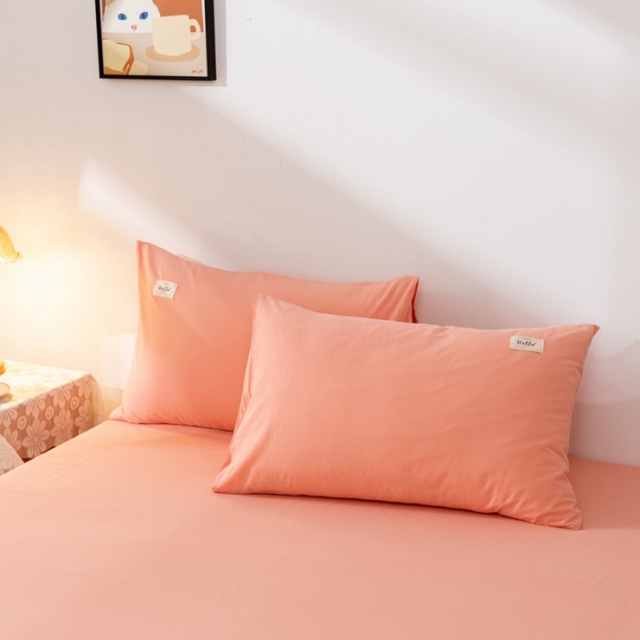 91家纺网 家纺一手货源 找家纺 ab家纺 2021新款全棉水洗棉单品床单 粉玉