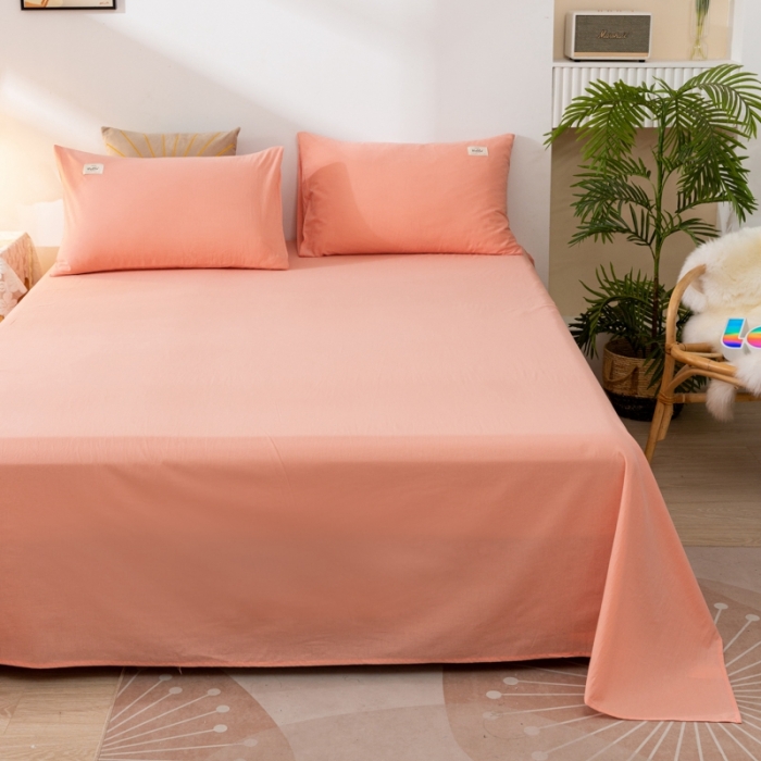 91家纺网 家纺一手货源 找家纺 ab家纺 2021新款全棉水洗棉单品床单 粉玉