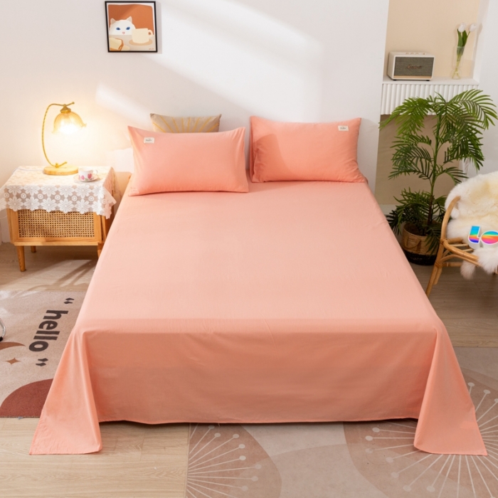 91家纺网 家纺一手货源 找家纺 ab家纺 2021新款全棉水洗棉单品床单 粉玉