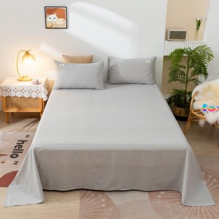 ab家纺 2021新款全棉水洗棉单品床单 高雅灰