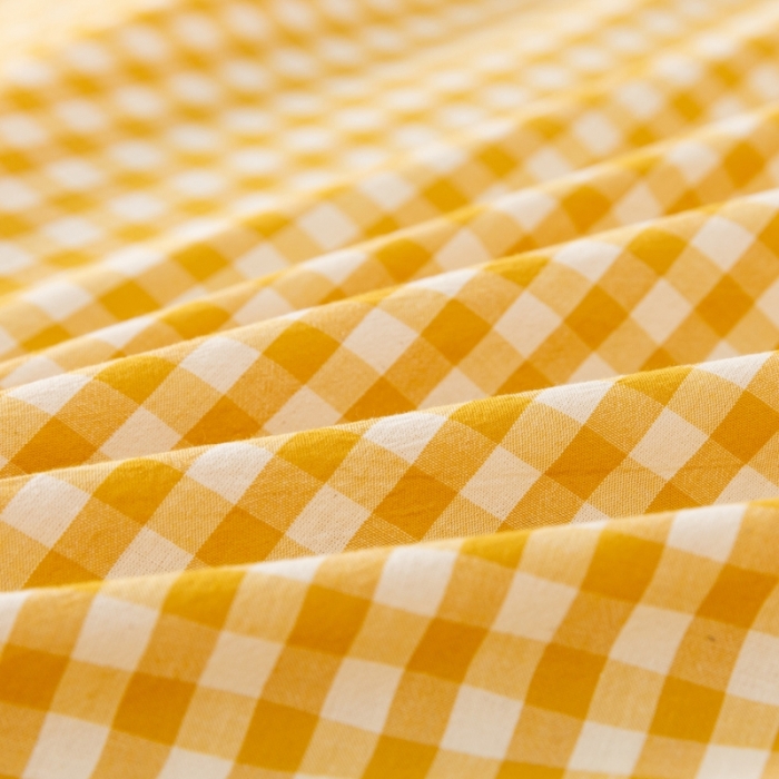 91家纺网 家纺一手货源 找家纺 ab家纺 2021新款全棉水洗棉单品床单 黄小格