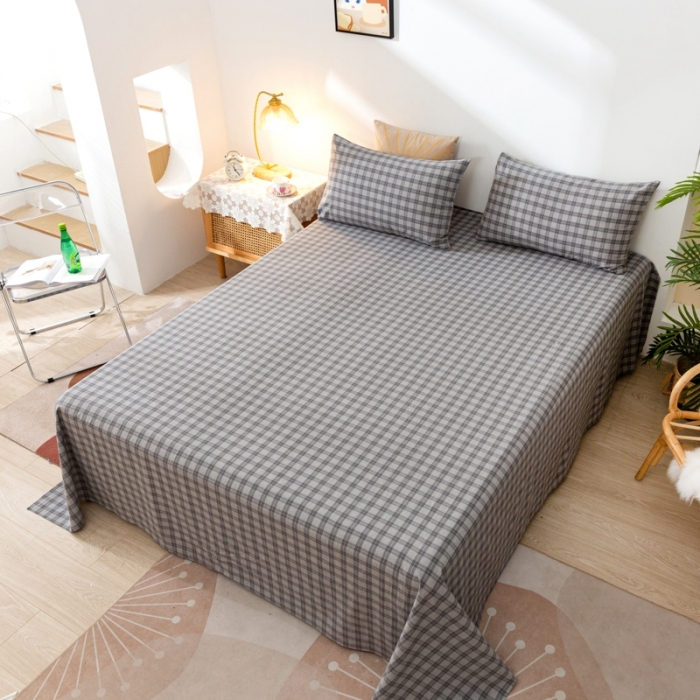 91家纺网 家纺一手货源 找家纺 ab家纺 2021新款全棉水洗棉单品床单 加州灰