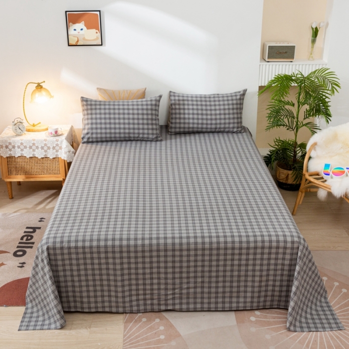 91家纺网 家纺一手货源 找家纺 ab家纺 2021新款全棉水洗棉单品床单 加州灰