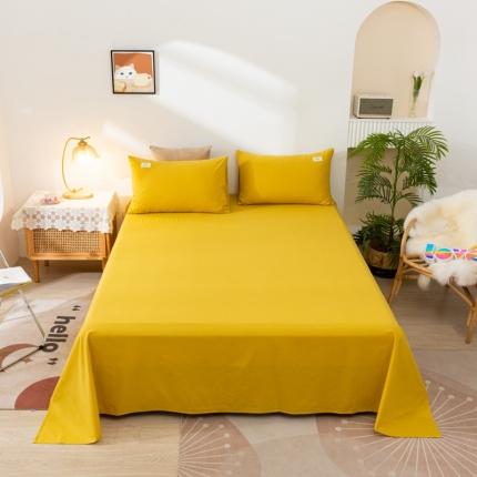 ab家纺 2021新款全棉水洗棉单品床单 姜黄