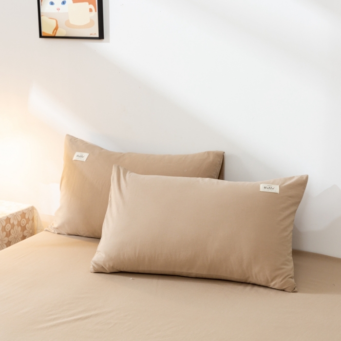 91家纺网 家纺一手货源 找家纺 ab家纺 2021新款全棉水洗棉单品床单 卡其