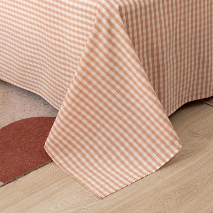 91家纺网 家纺一手货源 找家纺 ab家纺 2021新款全棉水洗棉单品床单 密粉格