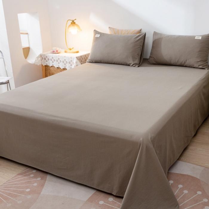 91家纺网 家纺一手货源 找家纺 ab家纺 2021新款全棉水洗棉单品床单 浅灰