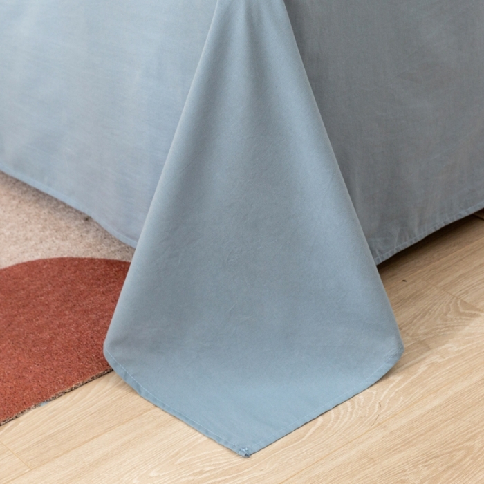 91家纺网 家纺一手货源 找家纺 ab家纺 2021新款全棉水洗棉单品床单 浅蓝