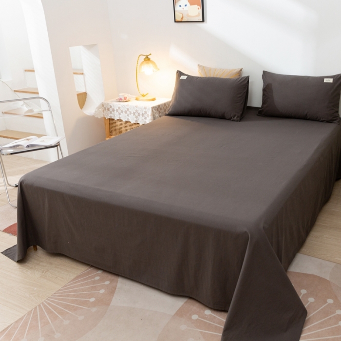 91家纺网 家纺一手货源 找家纺 ab家纺 2021新款全棉水洗棉单品床单 绅士灰