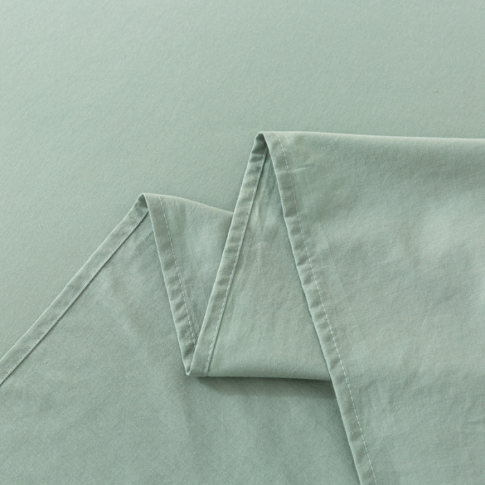 91家纺网 家纺一手货源 找家纺 ab家纺 2021新款全棉水洗棉单品床单 素绿