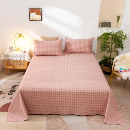 ab家纺 2021新款全棉水洗棉单品床单 小布丁豆沙